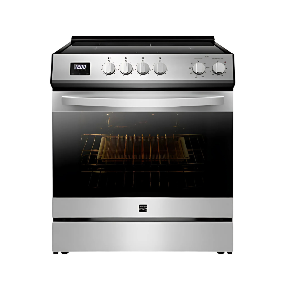 Cuisinière Kenmore en acier inoxydable, 30 po, 5 pi³, à induction, commandes frontales, 4 éléments, convection véritable avec fonction Air Fry.