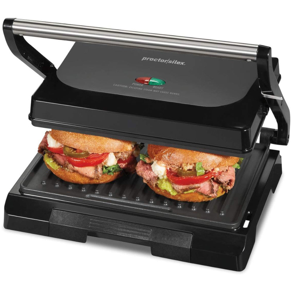 Presse à panini, machine à sandwichs et gril Proctor silex d'intérieur compact (25440PSC)