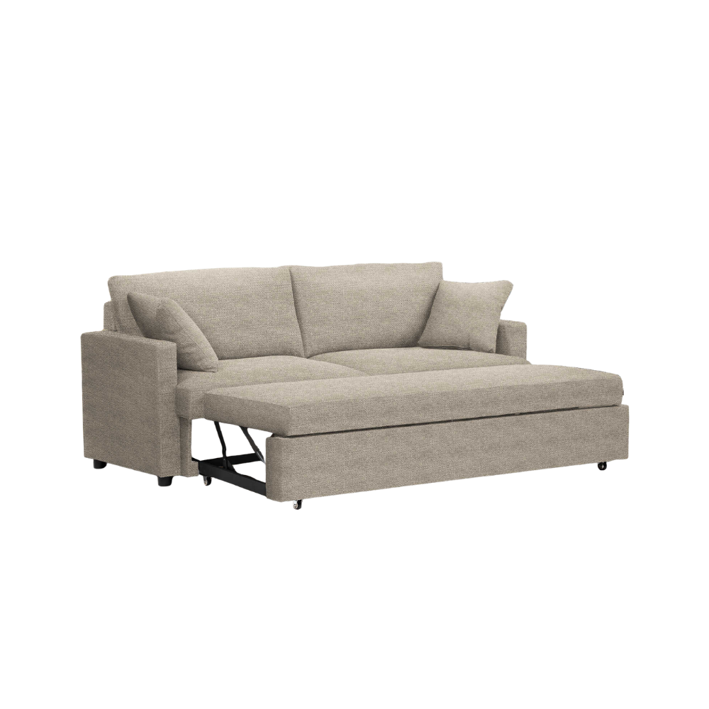Sofa lit de 78" de Monarch - BREGO-31 - tissu beige pale (8224G31)