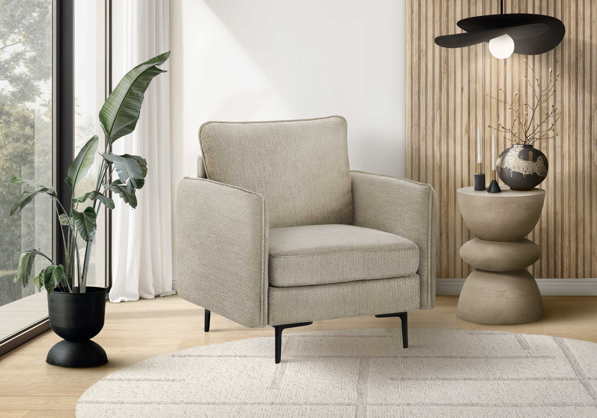 Fauteuil de 32" de Monarch - COACH-4 - tissu beige (8K11C04)