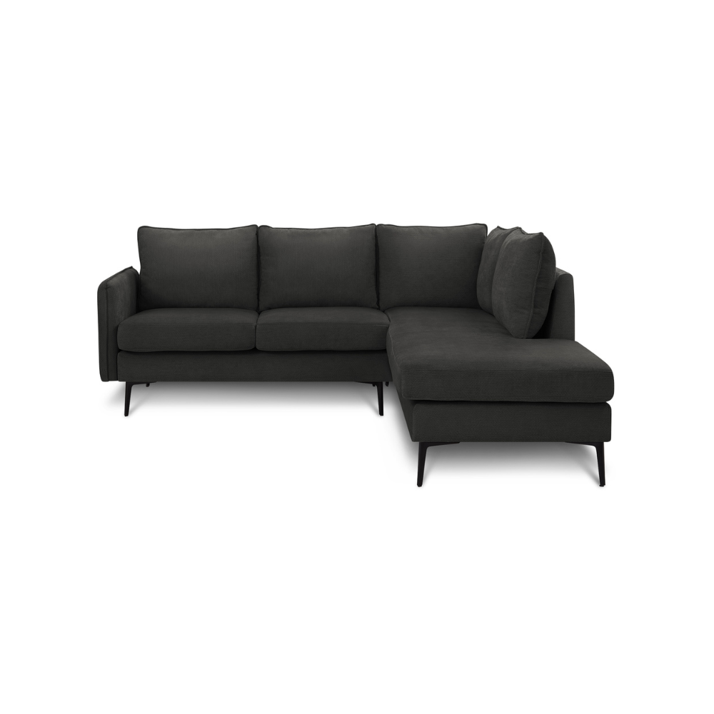 Sofa sectionnel de 85" Monarch - COACH-20 - tissu noir (8K15C20)