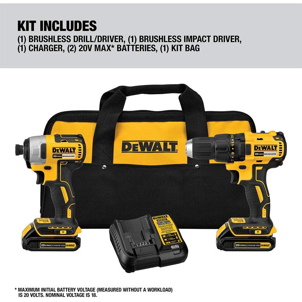 Dewalt Power Tools Combo Kit, 20V MAX* Cordless Drill and Impact Driver (DCK277C2G3)