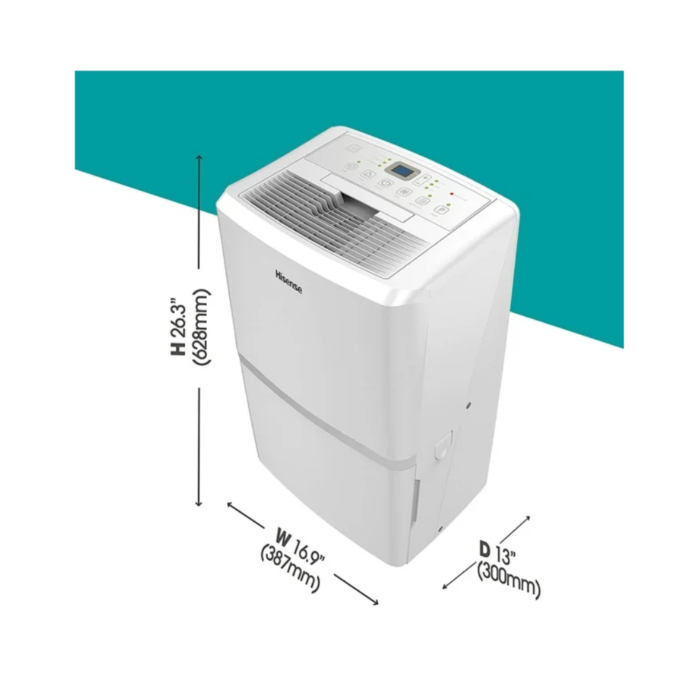 Déshumidificateur Hisense 50 pintes avec pompe, seau ou drain continu, 1500pi²