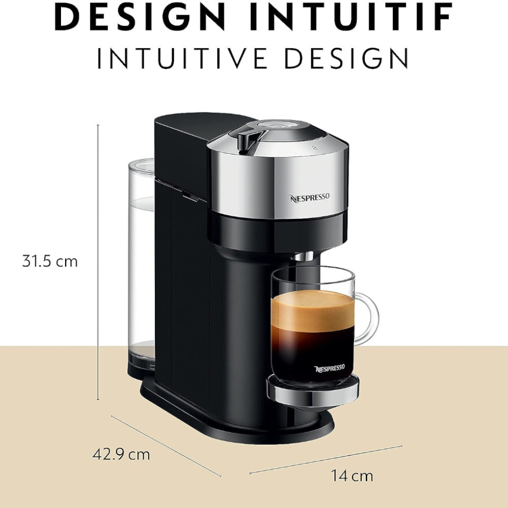 Nespresso Vertuo Next Chrome Coffee and Espresso Machine (ENV120)