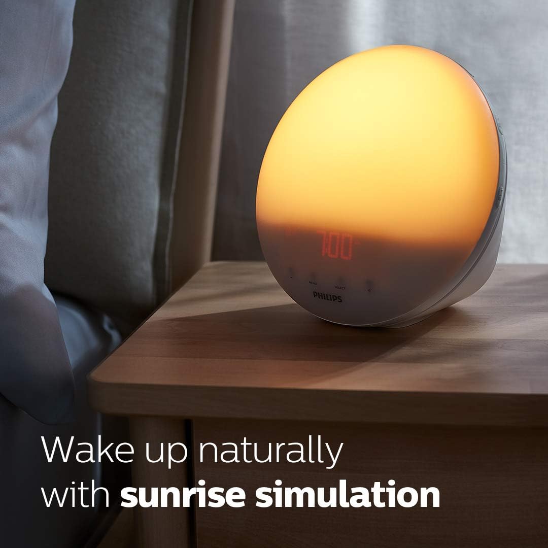 Lampe Réveil Philips SmartSleep Wake-up Light avec sons naturels et radio FM