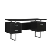 Bureau d'ordinateur moderne de couleur noir et gris métallique, espresso (I 7080)