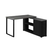 Bureau d'ordinateur moderne en coin de couleur gris et noir (I 7433)