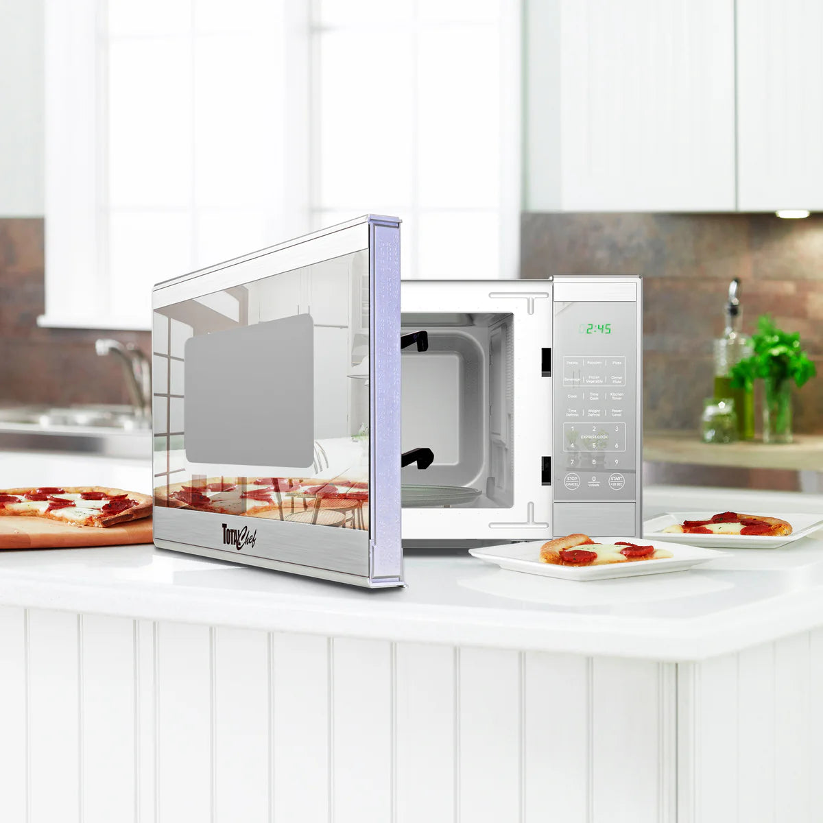 Micro-ondes compact Total Chef pour comptoir, 1100 W, 1,3 pi³