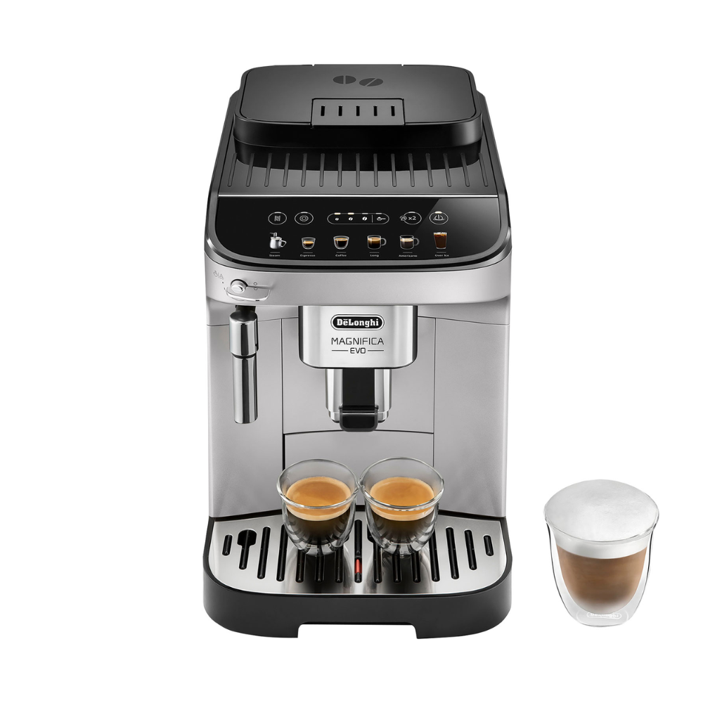 Machine à espresso automatique De’Longhi Magnifica Evo avec moulin à café intégré et mousseur à lait (ECAM29043SB)
