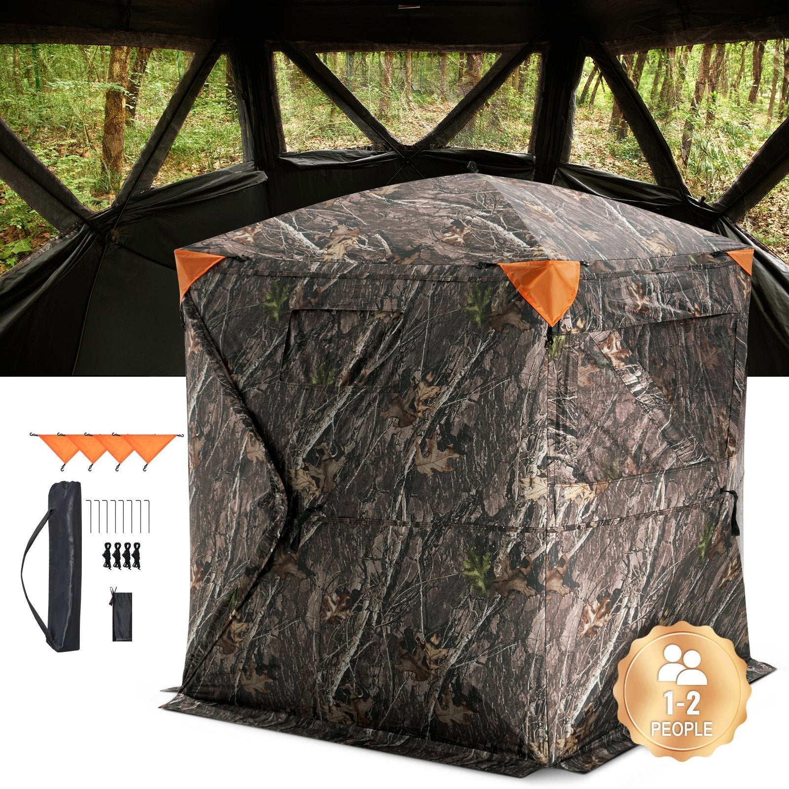 Cache de chasse Vevor avec vue panoramique à 270° pour 1 à 2 personnes