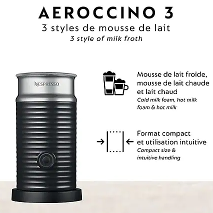 Espumador de leche Nespresso Areoccino 3 - Negro